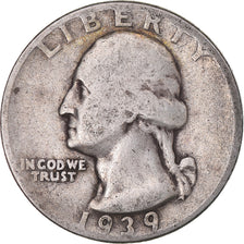United States, Washington Quarter, Quarter, 1939, U.S. Mint, Philadelphia