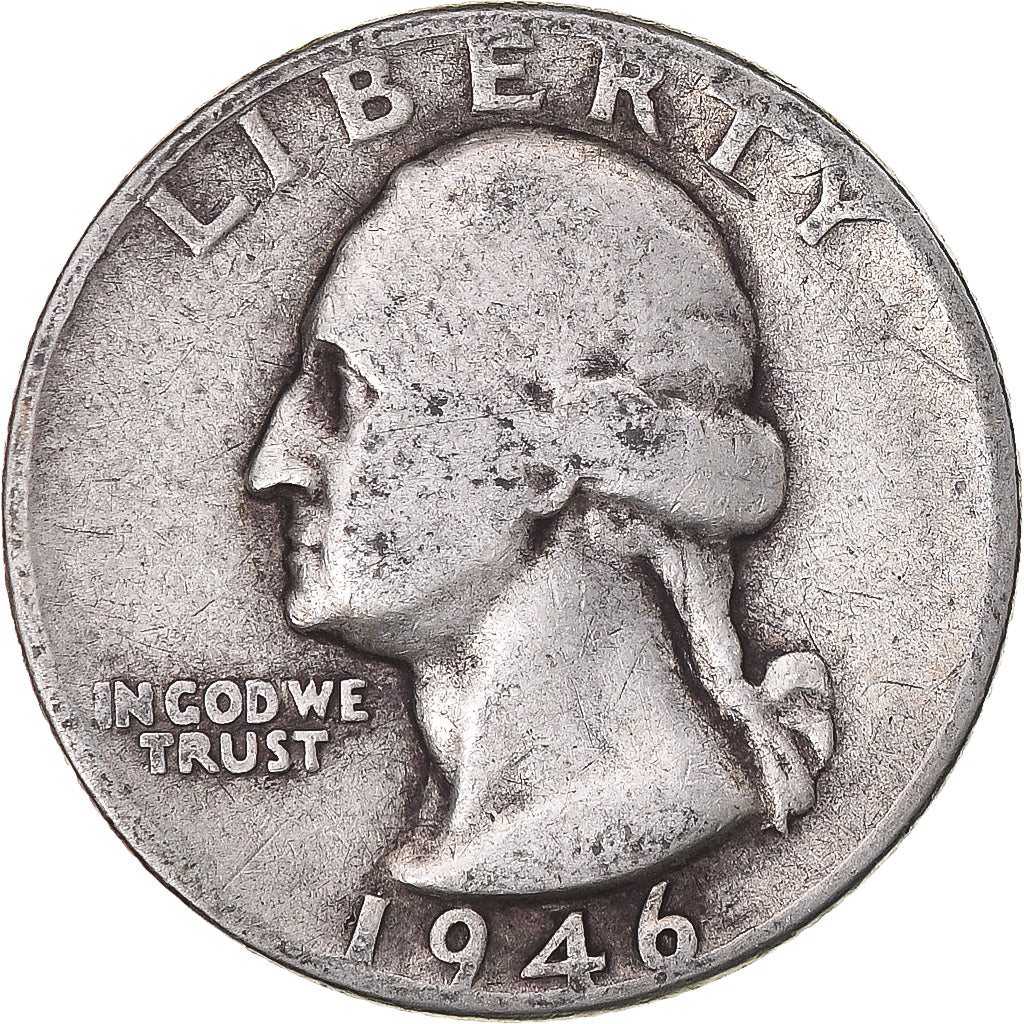 Coin, United States, Washington Quarter, Quarter, 1946, U.S. Mint, Philadelphia