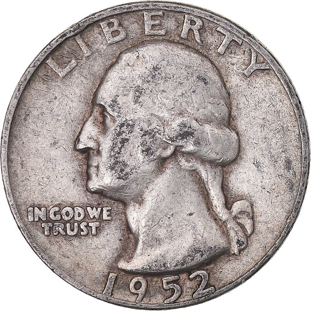 Moeda, Estados Unidos da América, Washington Quarter, Quarter, 1952, U.S. Mint