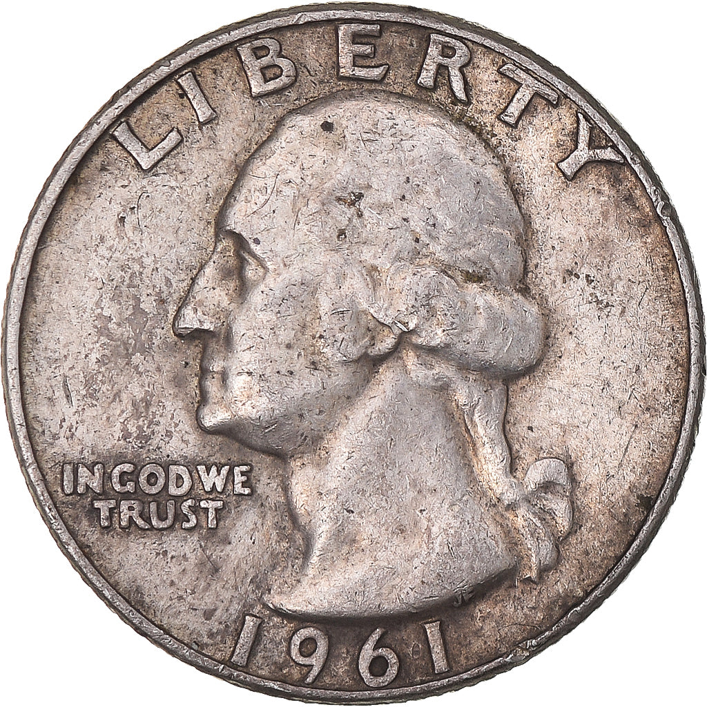 Coin, United States, Washington Quarter, Quarter, 1961, U.S. Mint, Denver