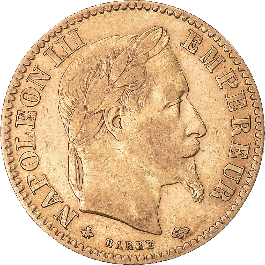 Moeda, França, Napoleon III, 10 Francs, 1864, Paris, VF(30-35), Dourado
