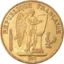 Moneda, Francia, Génie, 20 Francs, 1874, Paris, MBC+, Oro, KM:825, Gadoury:1063