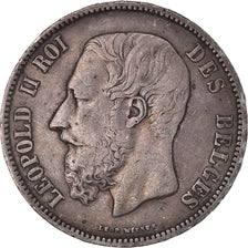 Coin, Belgium, Leopold II, 5 Francs, 5 Frank, 1869, VF(30-35), Silver, KM:24