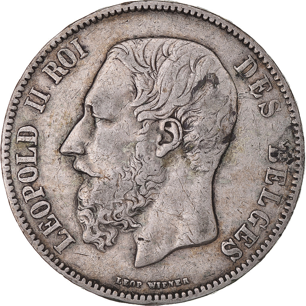 Coin, Belgium, Leopold II, 5 Francs, 5 Frank, 1870, VF(20-25), Silver, KM:24