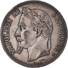 Moeda, França, Napoleon III, 5 Francs, 1867, Paris, VF(20-25), Prata, KM:799.1