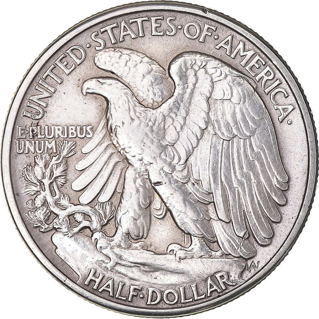 Coin, United States, Walking Liberty Half Dollar, Half Dollar, 1942, U.S. Mint