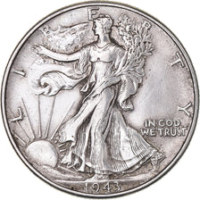 Moneta, Stati Uniti, Half Dollar, 1943, Philadelphia, BB, Argento, KM:142