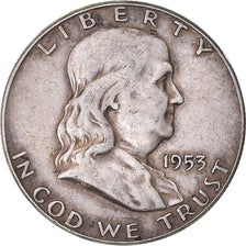 Coin, United States, Franklin Half Dollar, Half Dollar, 1953, U.S. Mint