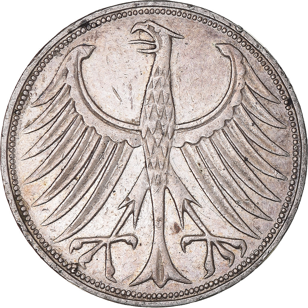 Monnaie, République fédérale allemande, 5 Mark, 1966, Stuttgart, TTB, Argent