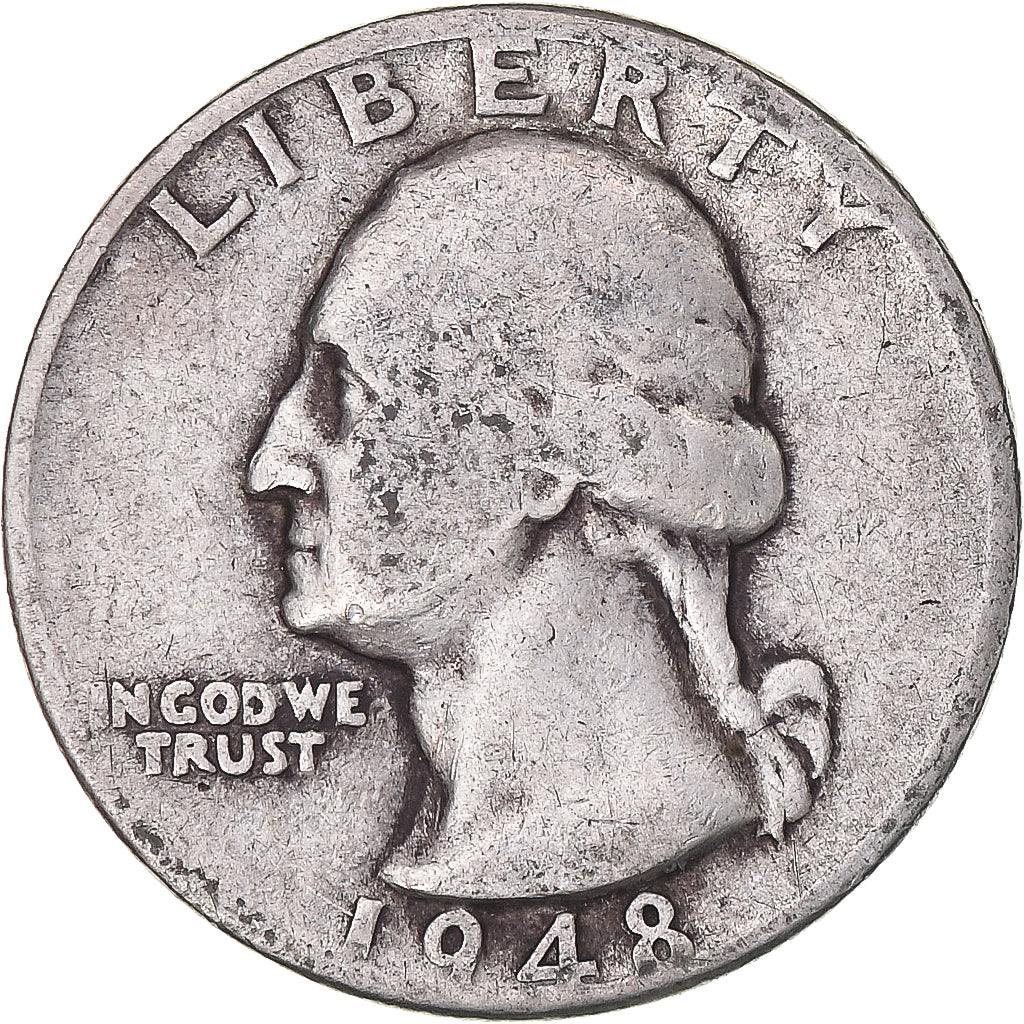 Coin, United States, Washington Quarter, Quarter, 1948, U.S. Mint, Denver