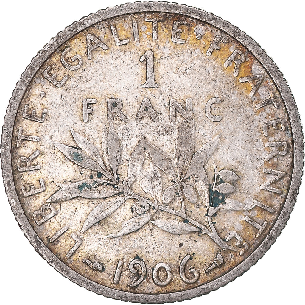 Münze, Frankreich, Semeuse, Franc, 1906, Paris, S, Silber, KM:844.1