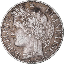 Moeda, França, Cérès, Franc, 1887, Paris, 1 Franc, EF(40-45), Prata