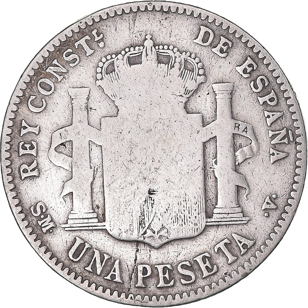 Coin, Spain, Alfonso XIII, Peseta, 1900, Madrid, VG(8-10), Silver, KM:706