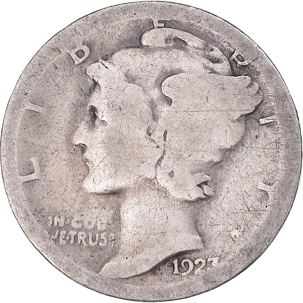 United States, Mercury Dime, Dime, 1923, U.S. Mint, San Francisco, F(12-15)