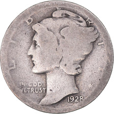 Coin, United States, Mercury Dime, Dime, 1928, U.S. Mint, Denver, F(12-15)