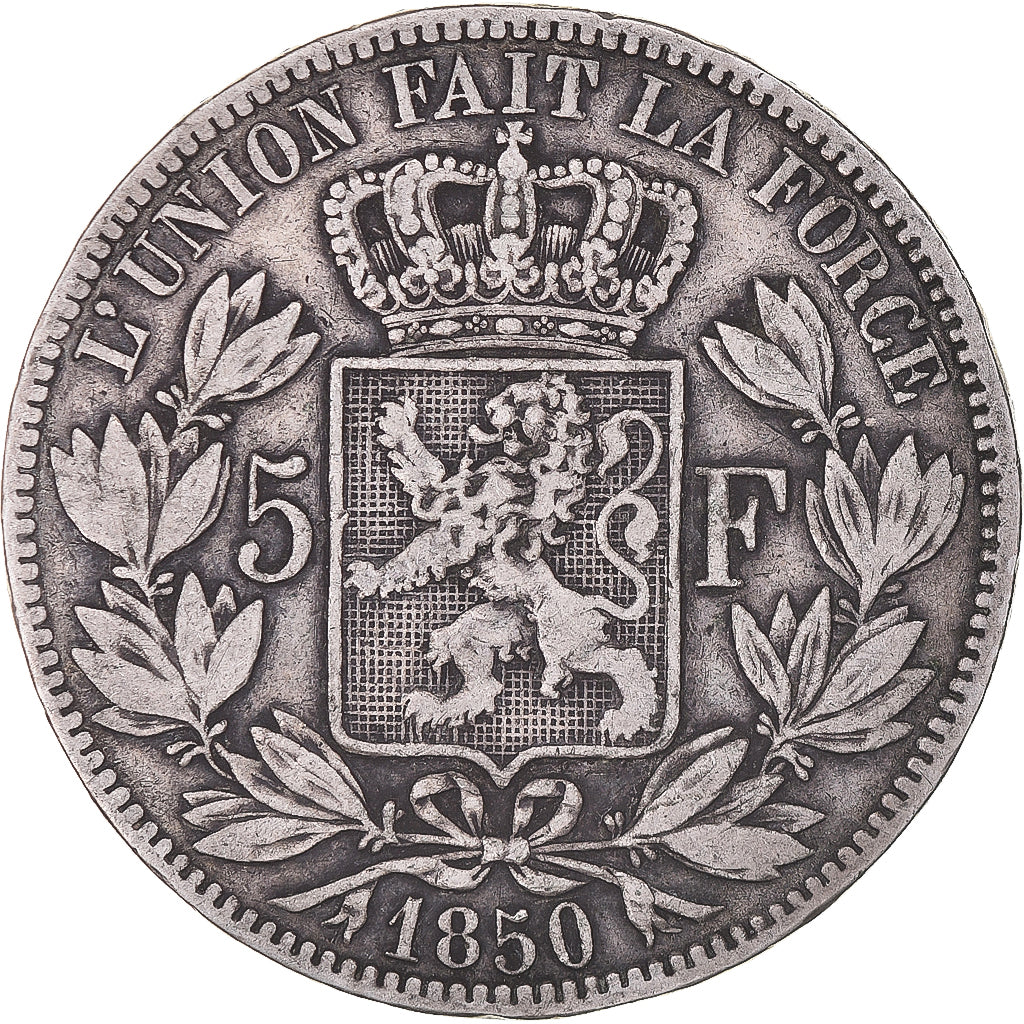 Coin, Belgium, Leopold I, 5 Francs, 5 Frank, 1850, VF(20-25), Silver, KM:17