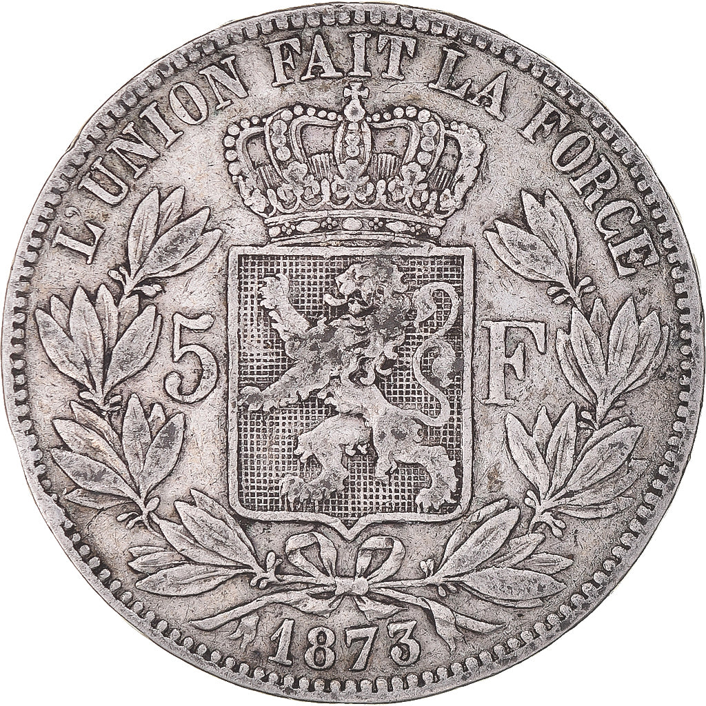 Coin, Belgium, Leopold II, 5 Francs, 5 Frank, 1873, VF(30-35), Silver, KM:24