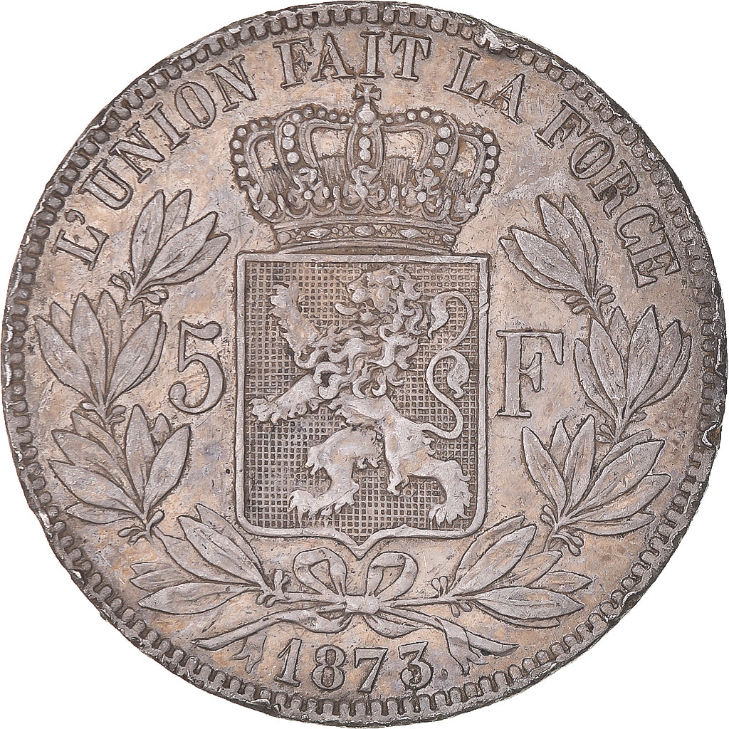Coin, Belgium, Leopold II, 5 Francs, 5 Frank, 1873, EF(40-45), Silver, KM:24