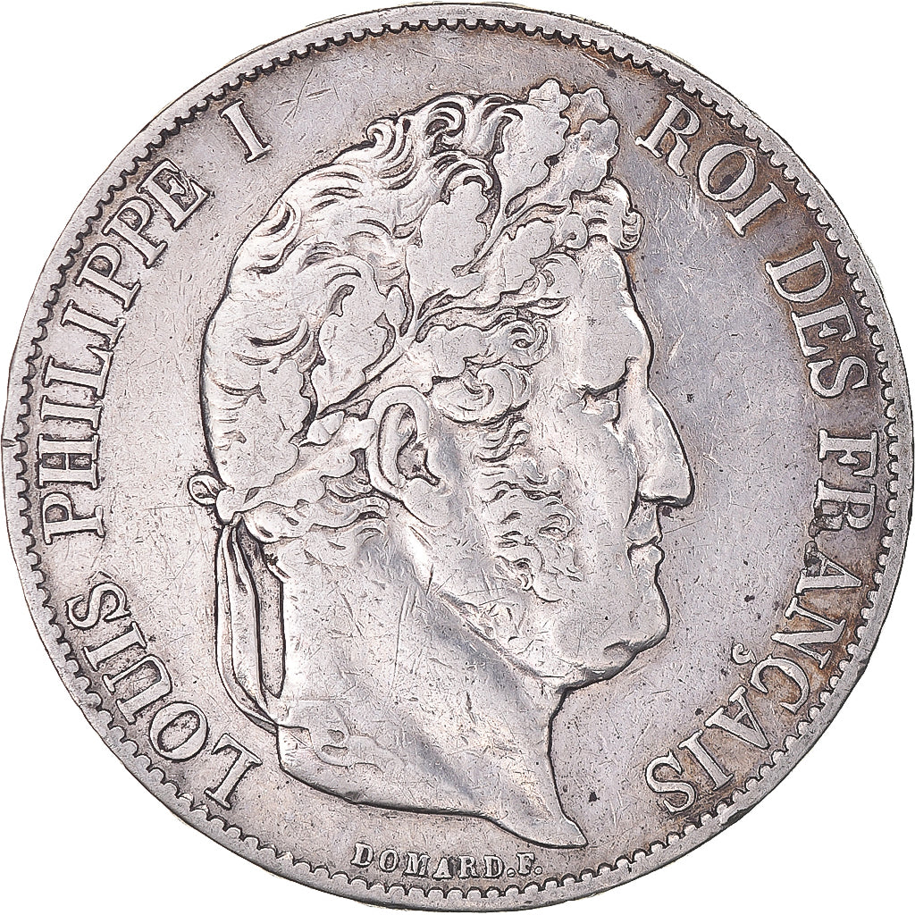 Moeda, França, Louis-Philippe, 5 Francs, 1847, Paris, VF(20-25), Prata