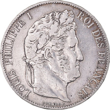 Moeda, França, Louis-Philippe, 5 Francs, 1847, Paris, VF(20-25), Prata