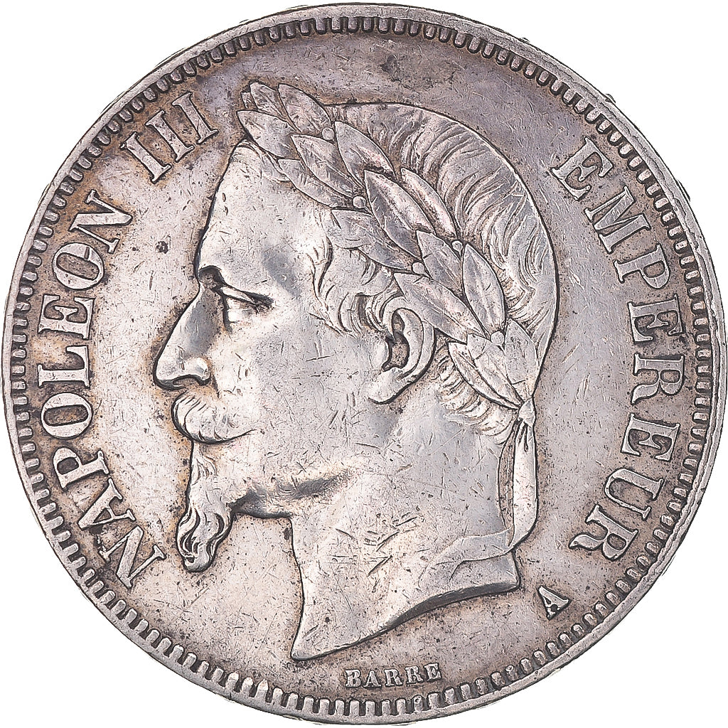 Coin, France, Napoleon III, 5 Francs, 1867, Paris, EF(40-45), Silver, KM:799.1