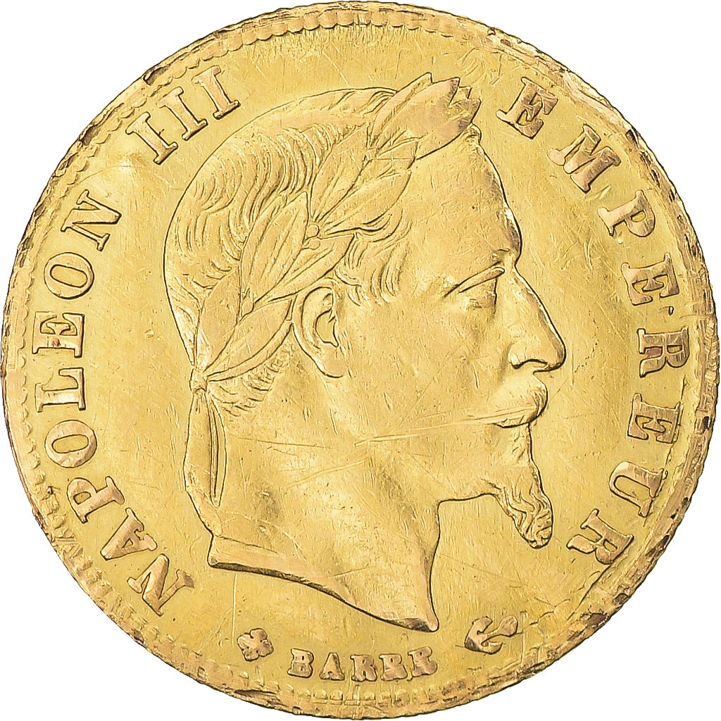 Moeda, França, Napoleon III, 5 Francs, 1865, Strasbourg, VF(30-35), Dourado