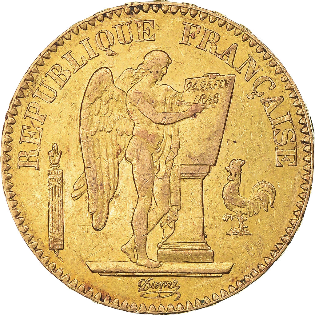 Moeda, França, Génie, 20 Francs, 1848, Paris, EF(40-45), Dourado, KM:757