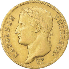 Moeda, França, Napoleon I, 40 Francs, 1811, Paris, EF(40-45), Dourado