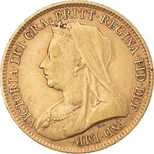 Coin, Great Britain, Victoria, 1/2 Sovereign, 1893, London, EF(40-45), Gold