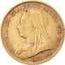 Monnaie, Grande-Bretagne, Victoria, 1/2 Sovereign, 1893, Londres, TTB, Or