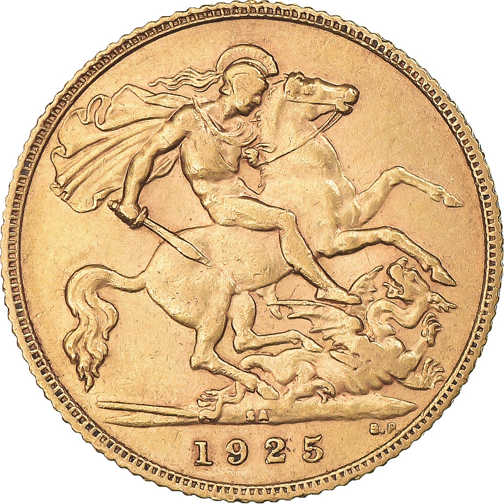 Monnaie, Afrique du Sud, George V, 1/2 Sovereign, 1925, Pretoria, TTB+, Or