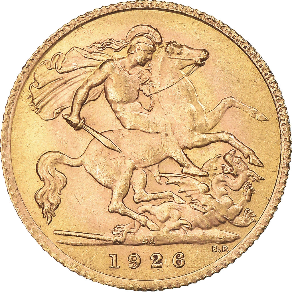 Moeda, África do Sul, George V, 1/2 Sovereign, 1926, Pretoria, MS(60-62)