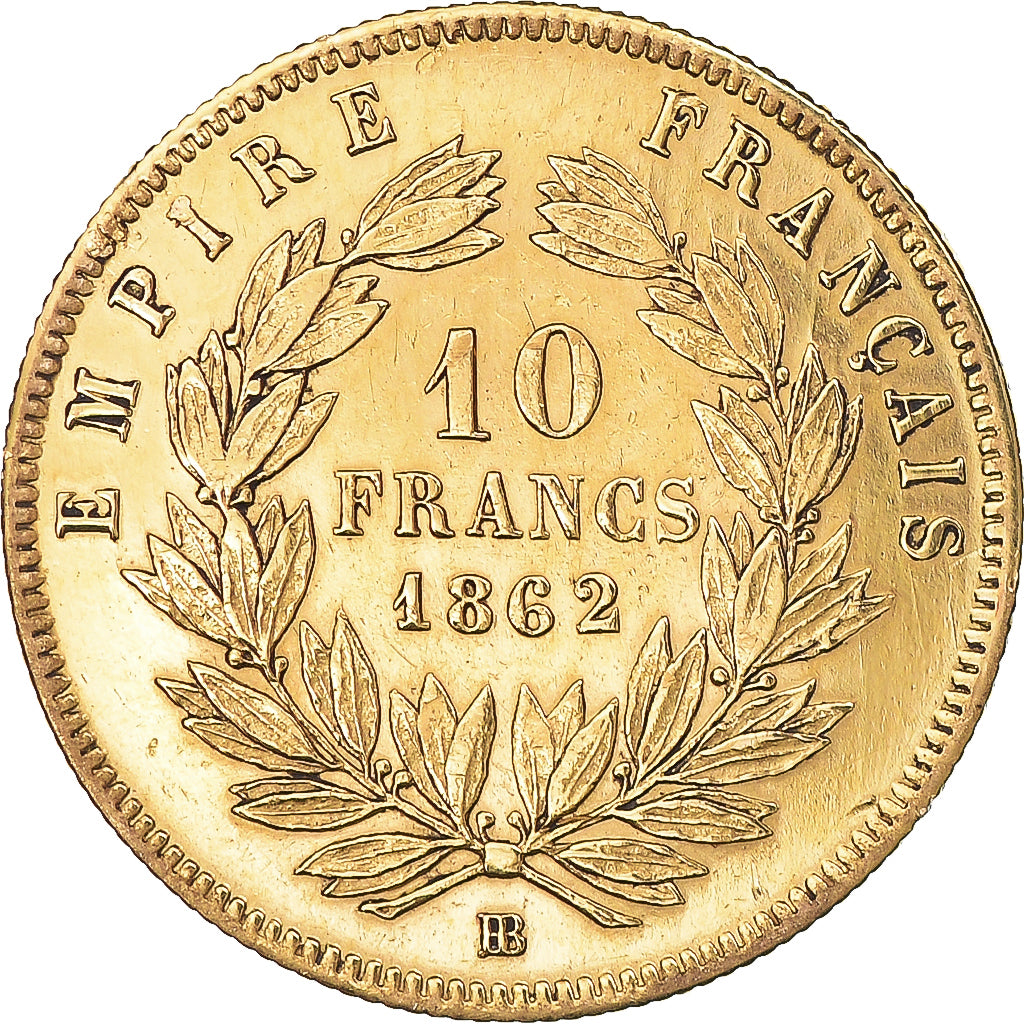 Munten, Frankrijk, Napoleon III, 10 Francs, 1862, Strasbourg, Hybrid issue, ZF