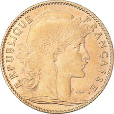 Moneda, Francia, Marianne, 10 Francs, 1909, Paris, MBC+, Oro, KM:846