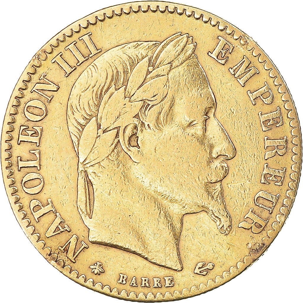 Moeda, França, Napoleon III, 10 Francs, 1864, Paris, VF(30-35), Dourado