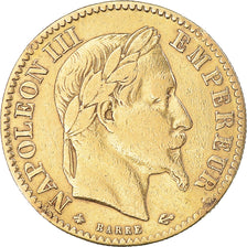 Moeda, França, Napoleon III, 10 Francs, 1864, Paris, VF(30-35), Dourado