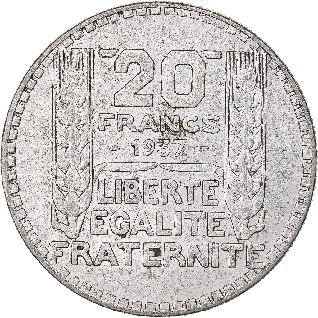 Coin, France, Turin, 20 Francs, 1937, Paris, EF(40-45), Silver, KM:879
