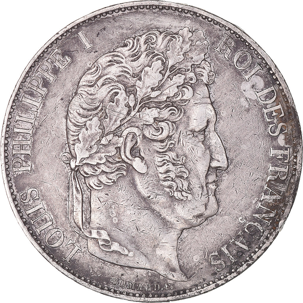Coin, France, Louis-Philippe, 5 Francs, 1844, Paris, EF(40-45), Silver
