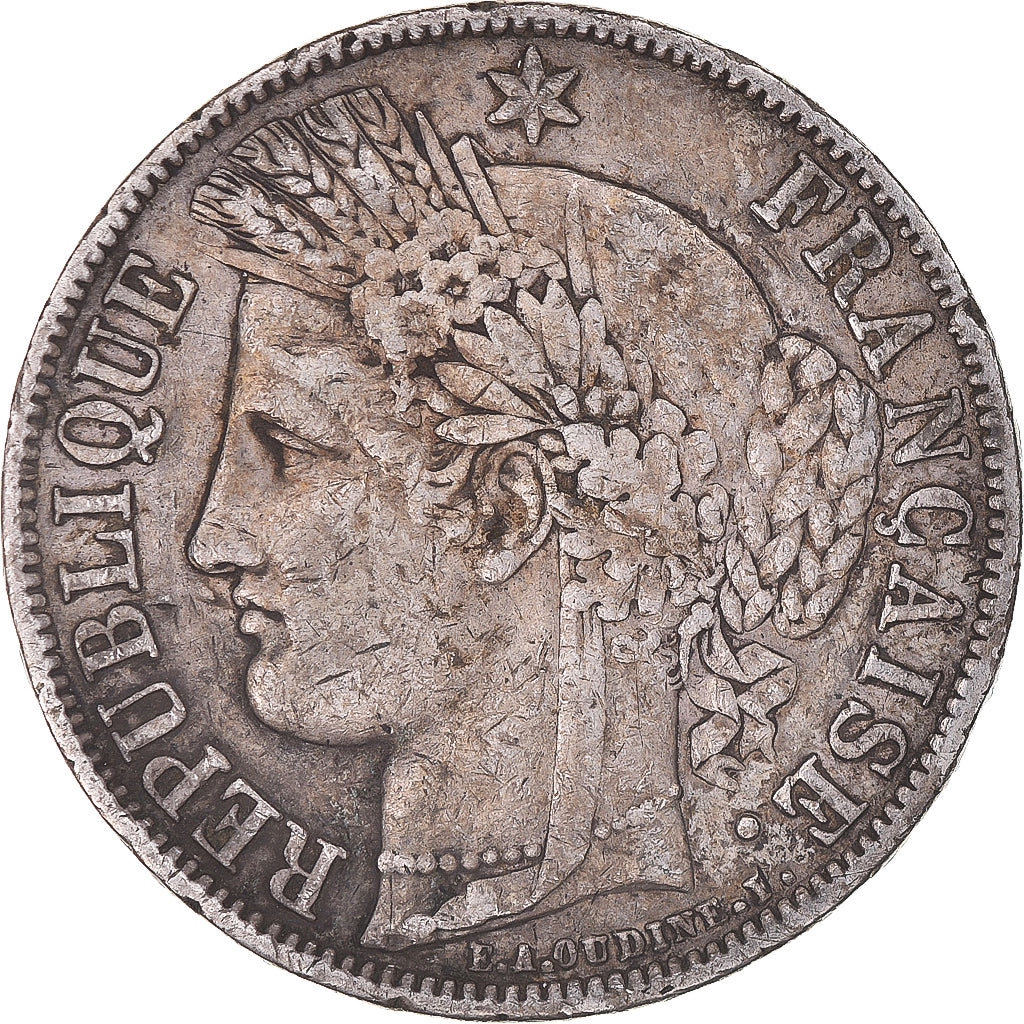 Moneta, Francia, Cérès, 5 Francs, 1851, Paris, MB, Argento, KM:761.1