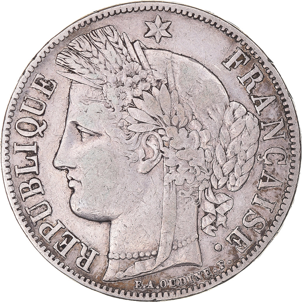 Moneta, Francia, Cérès, 5 Francs, 1851, Paris, MB, Argento, KM:761.1