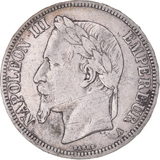 Moneta, Francia, Napoleon III, 5 Francs, 1867, Paris, MB, Argento, KM:799.1