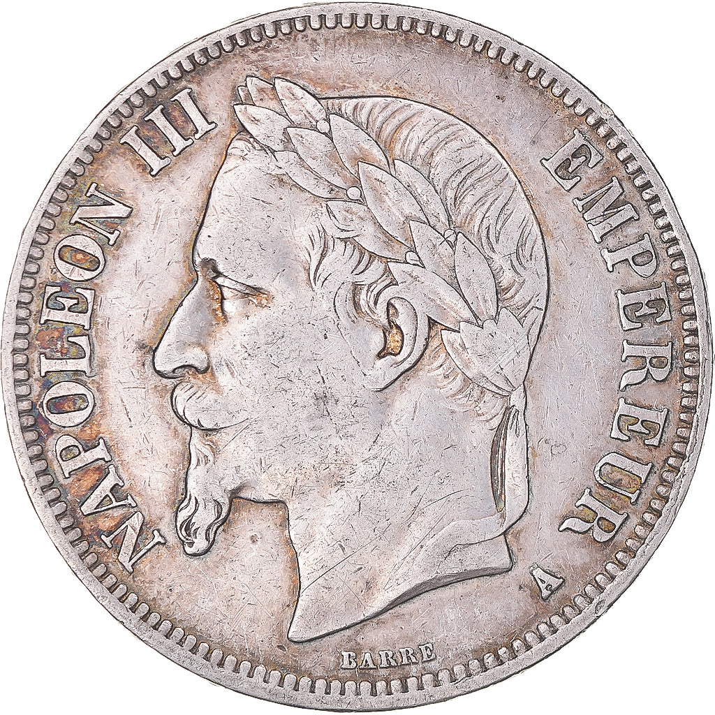 Coin, France, Napoleon III, 5 Francs, 1867, Paris, VF(30-35), Silver, KM:799.1