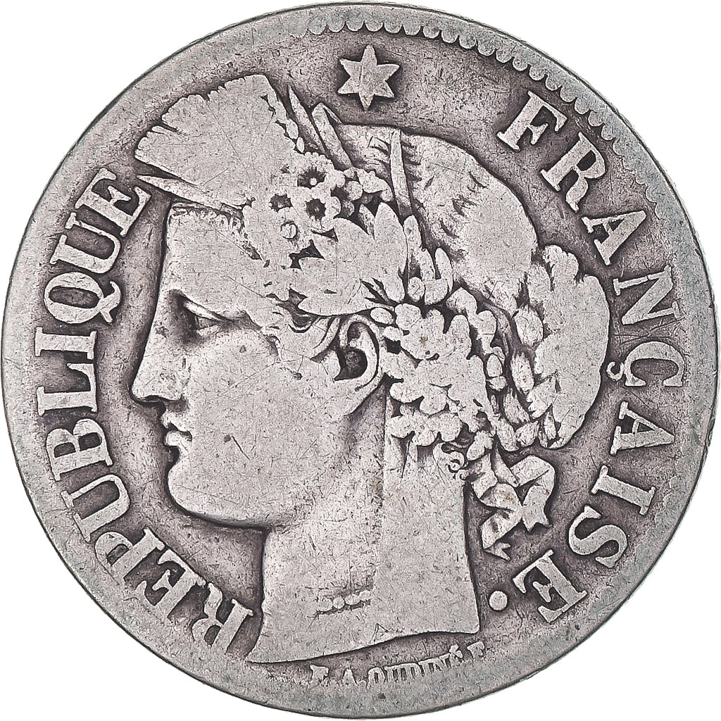 Coin, France, Cérès, 2 Francs, 1871, Bordeaux, VF(20-25), Silver, KM:817.2