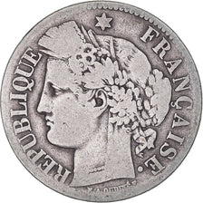 Coin, France, Cérès, 2 Francs, 1871, Bordeaux, VF(20-25), Silver, KM:817.2