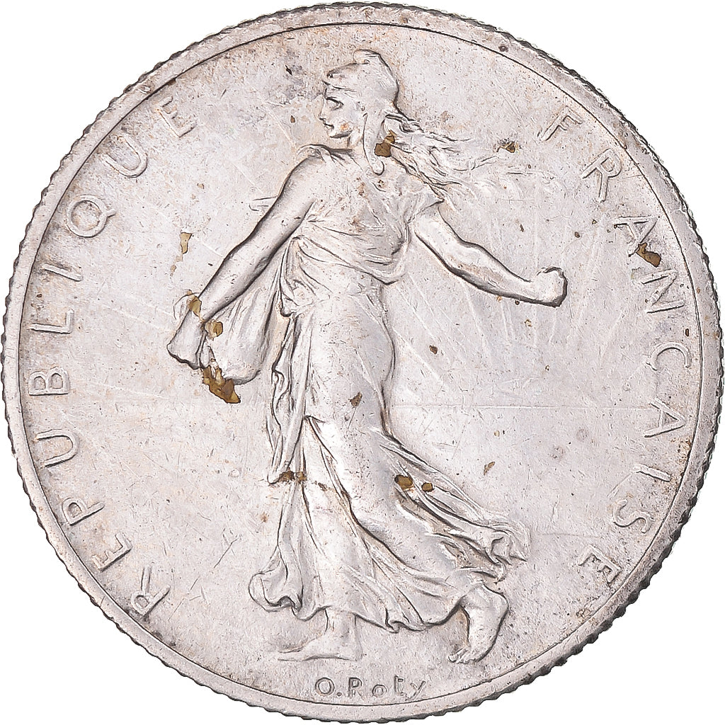Moeda, França, Semeuse, 2 Francs, 1914, Castelsarrasin, EF(40-45), Prata