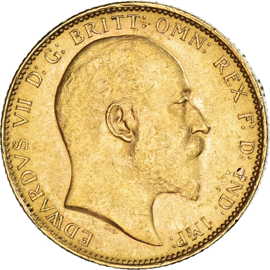 Coin, Australia, Edward VII, Sovereign, 1907, Melbourne, AU(55-58), Gold, KM:15