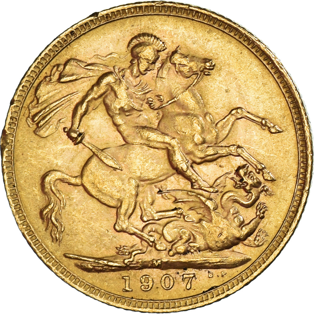 Coin, Australia, Edward VII, Sovereign, 1907, Melbourne, AU(55-58), Gold, KM:15