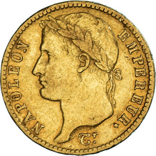 France, Napoléon I, 20 Francs, 1814, Paris, EF(40-45), Gold, KM:695.1