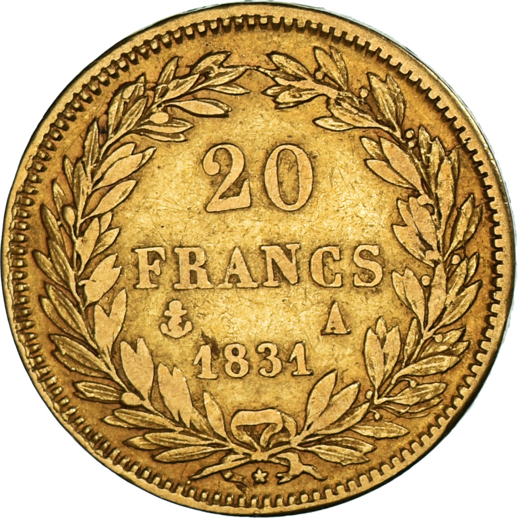 Monnaie, France, Louis-Philippe, 20 Francs, 1831, Paris, TB+, Or, Gadoury:1030