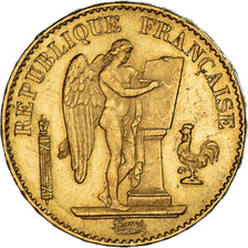 Moneda, Francia, Génie, 20 Francs, 1879, Paris, MBC+, Oro, KM:825, Gadoury:1063